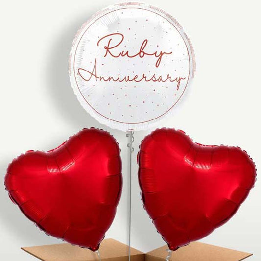 Ruby Anniversary Helium Bunch of Balloons | Small Indoor Plants