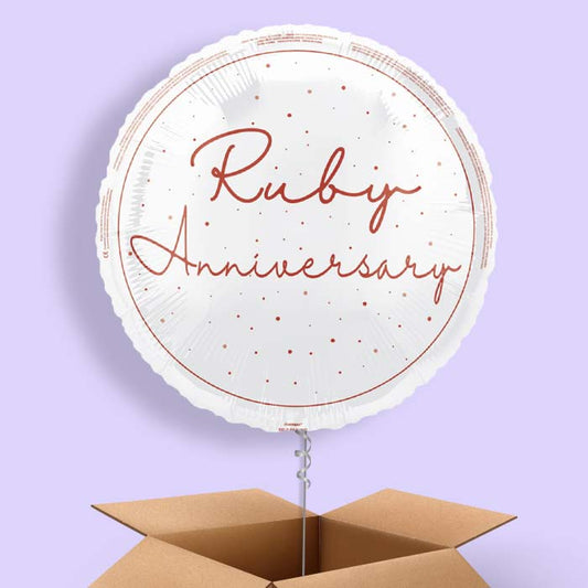 Ruby Anniversary Foil Balloon in a Box