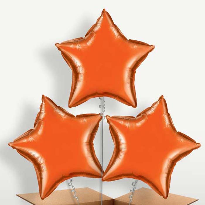 Orange Star Balloon Bunch inflated with Helium | Small Indoor Plants