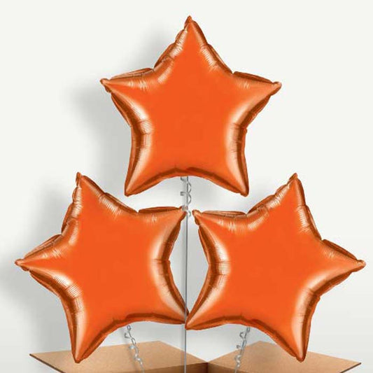 Orange Star Balloon Bunch inflated with Helium | Small Indoor Plants