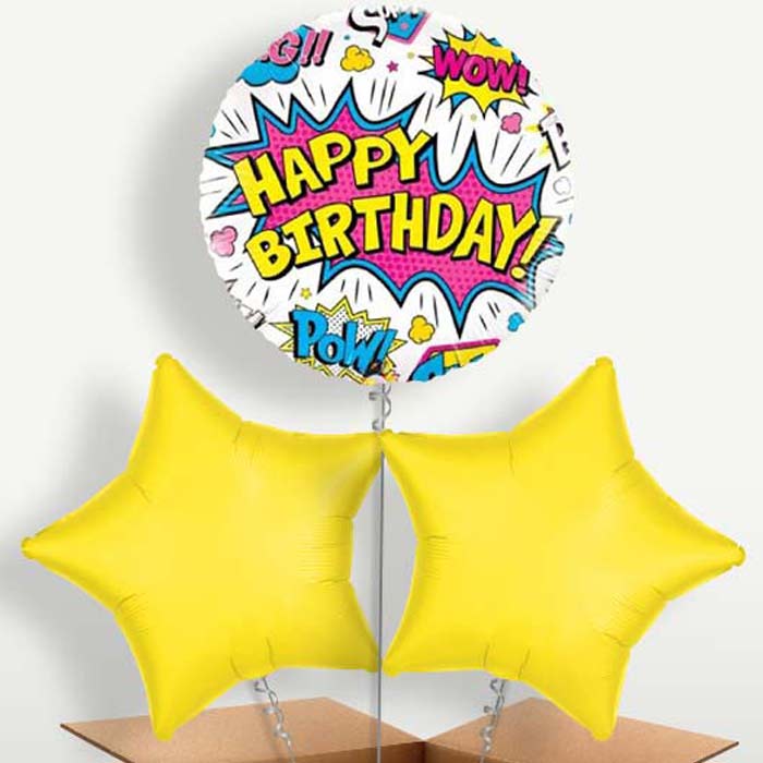 Superhero White Pow Helium Bunch of Balloons | Small Indoor Plants