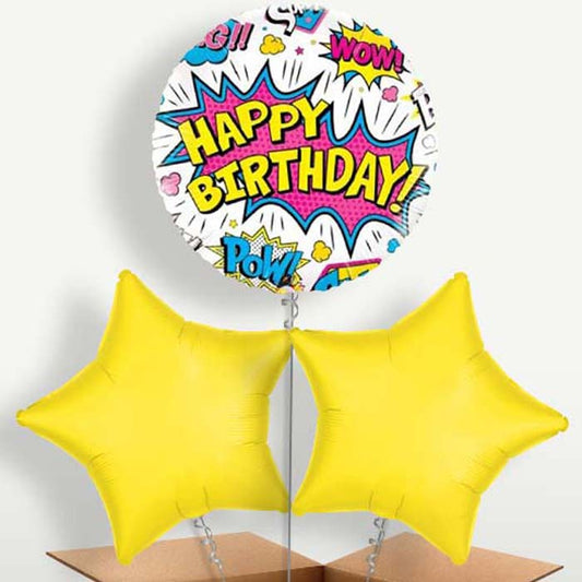 Superhero White Pow Helium Bunch of Balloons | Small Indoor Plants