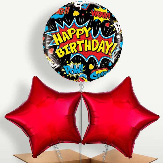 Superhero Black Pow Helium Bunch of Balloons | Small Indoor Plants
