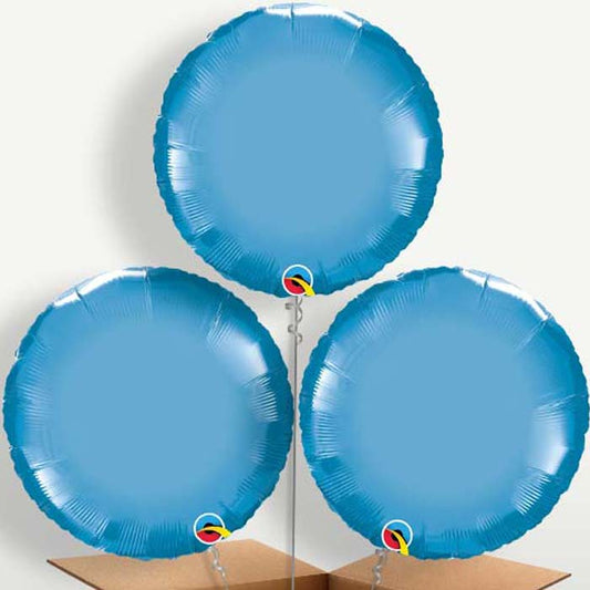 Blue Chrome Bunch of Balloons inflated with Helium | Small Indoor Plants