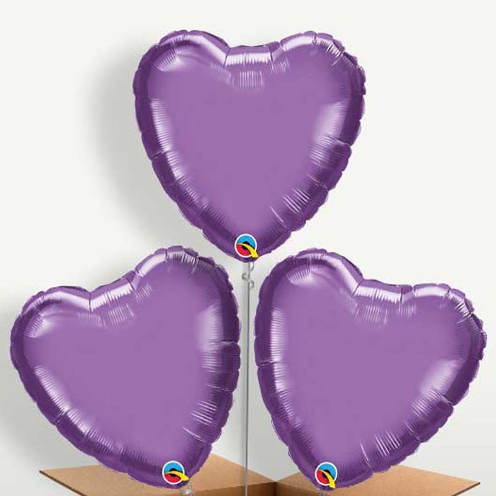 Chrome Purple Heart Bunch of Balloons inflated with Helium | Small Indoor Plants