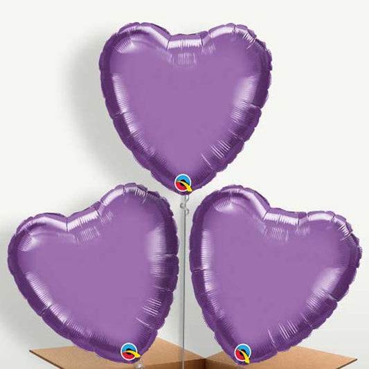 Chrome Purple Heart Bunch of Balloons inflated with Helium | Small Indoor Plants