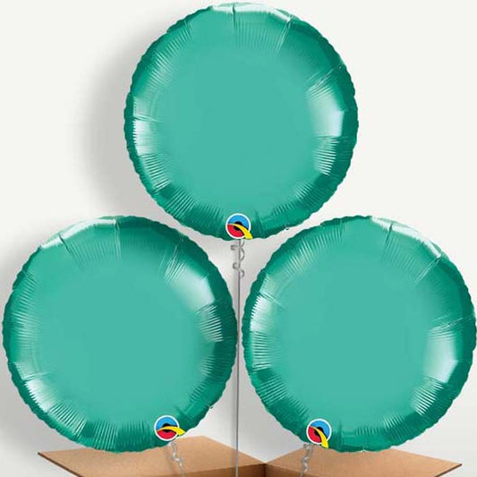 Circle Chrome Green Bunch of Balloons inflated with Helium | Small Indoor Plants