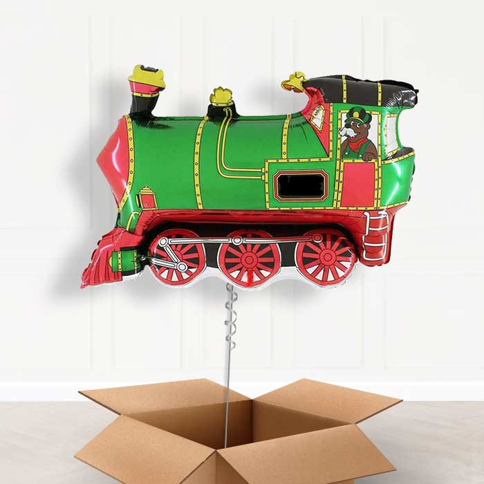 Giant Green Train Foil Balloon in a Box