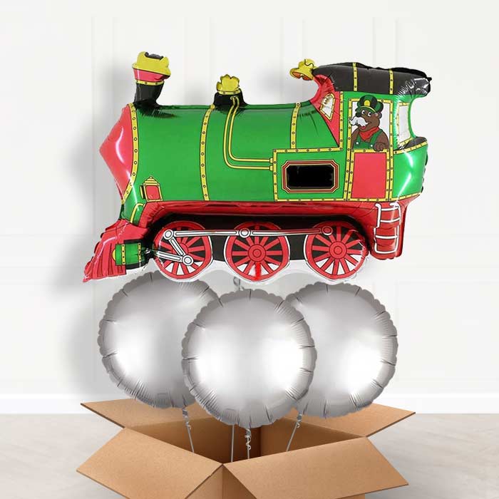 Giant Green Train Foil Balloon in a Box