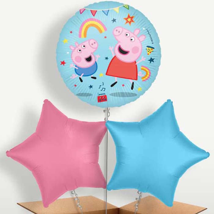 Peppa Pig Messy Play Balloon Bunch inflated with Helium | Small Indoor Plants