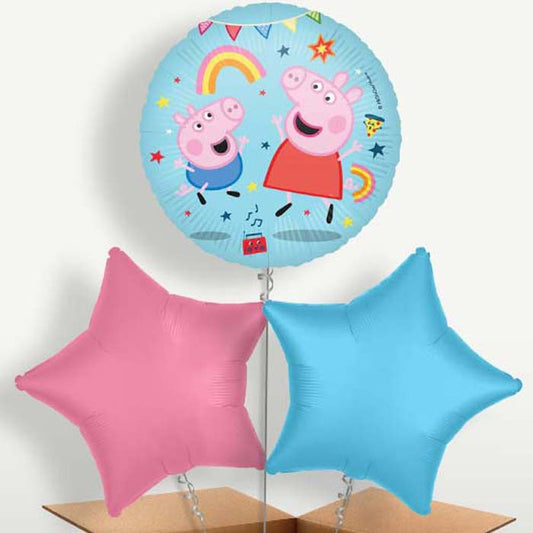 Peppa Pig Messy Play Balloon Bunch inflated with Helium | Small Indoor Plants
