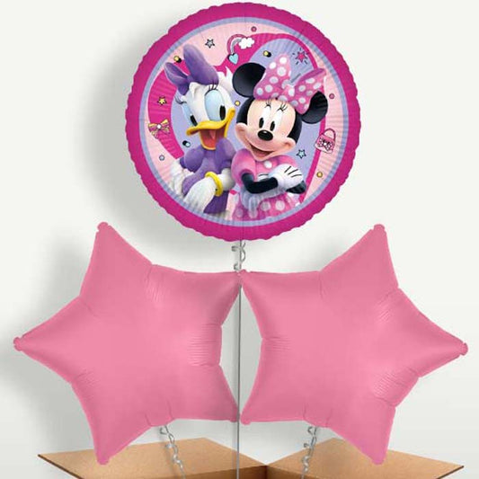 Minnie Mouse & Daisy Balloon Bunches inflated with Helium | Small Indoor Plants