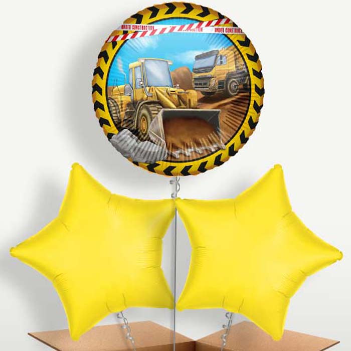 Yellow Construction Digger Helium Bunch of Balloons | Small Indoor Plants