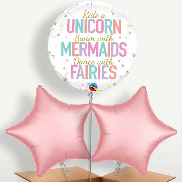 Unicorn Mermaid Fairies Helium Bunch of Balloons | Small Indoor Plants