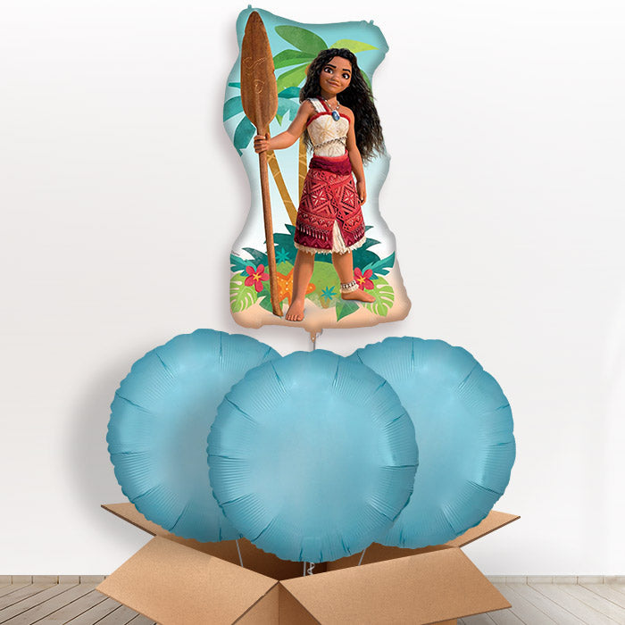 Giant Moana Helium Balloon In a Box - With 3 Plain Balloons | Small Indoor Plants