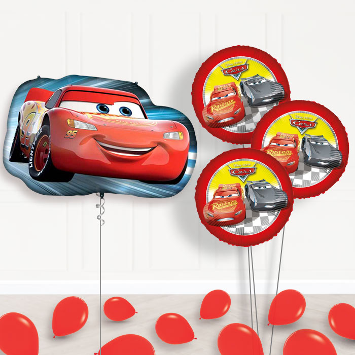 Lightning McQueen Balloon Bouquet - Themed Bouquet and Latex | Small Indoor Plants