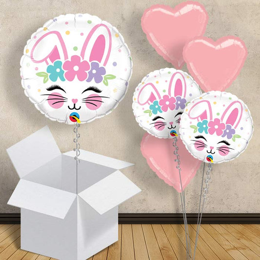 Floral Bunny Balloon in a Box - 1 Balloon | Small Indoor Plants