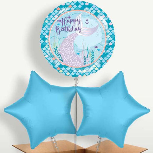Mermaid Tails Balloon Bunches inflated with Helium | Small Indoor Plants