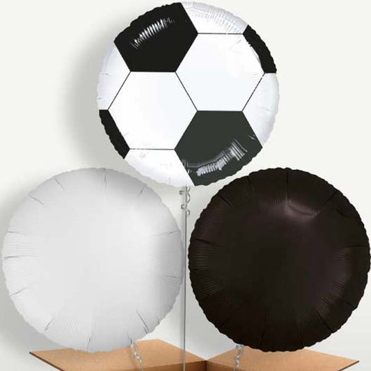 Black Football Bunch of Balloons inflated with Helium | Small Indoor Plants