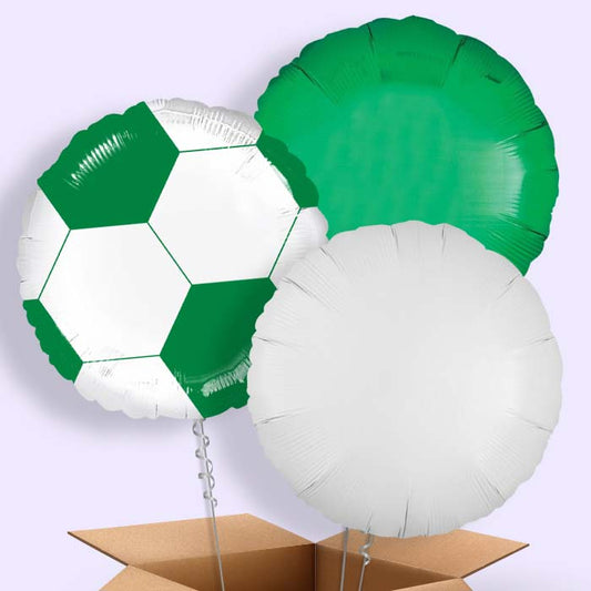 Green Football Balloon in a Box - 3 Balloon | Small Indoor Plants