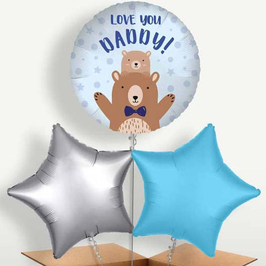 Love you Daddy Bear Balloon Bunches inflated with Helium | Small Indoor Plants