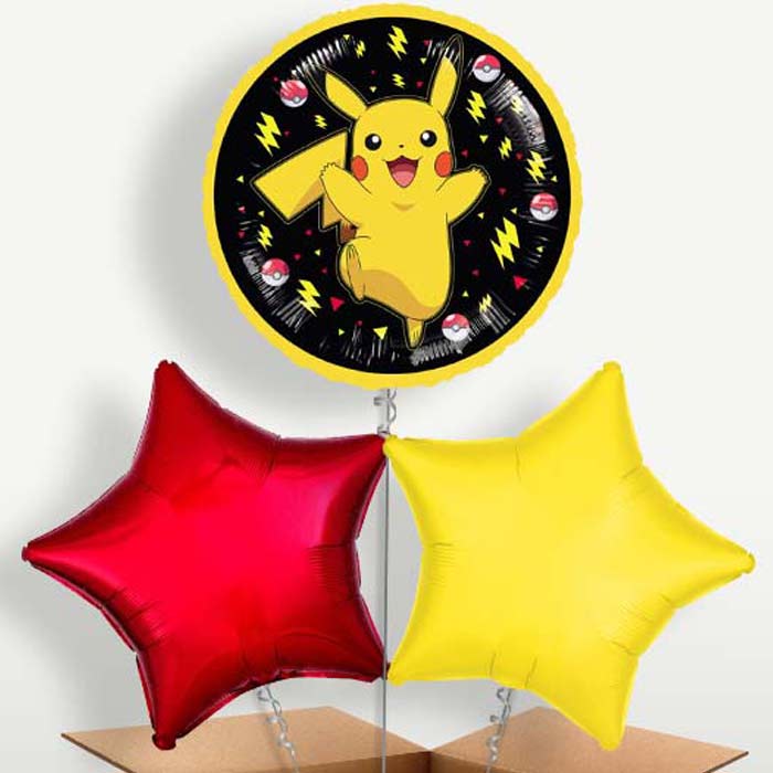 Pokemon Pikachu Trio Balloon Bunch inflated with Helium | Small Indoor Plants
