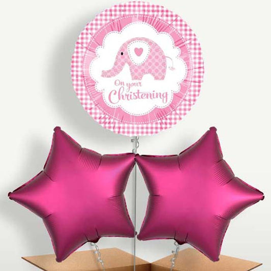 Christening Pink Elephant Bunch of Balloons | Small Indoor Plants