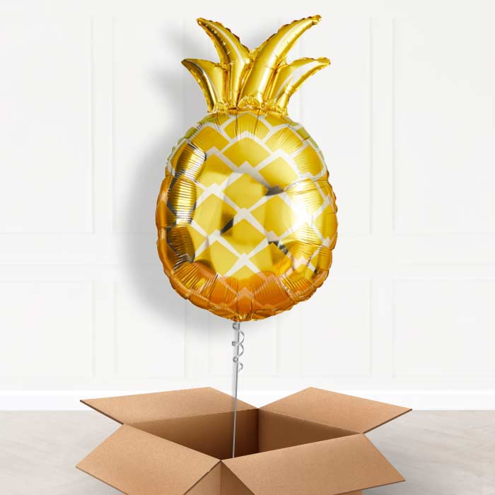 Giant Pineapple Shaped Foil Balloon in a Box - Giant Balloon | Small Indoor Plants