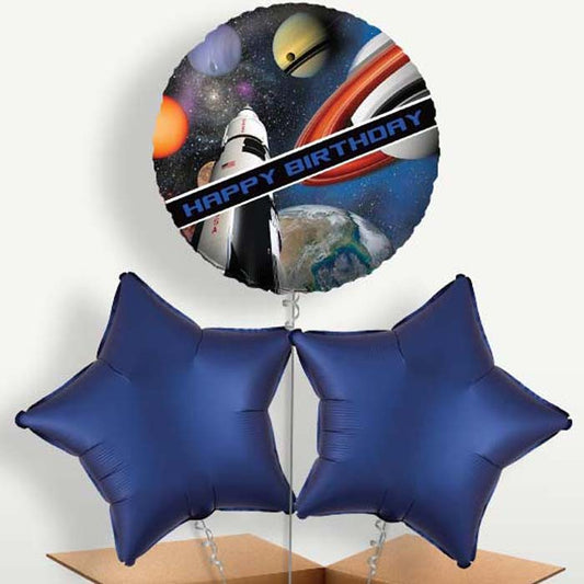 Space Themed Birthday Helium Bunch of Balloons | Small Indoor Plants