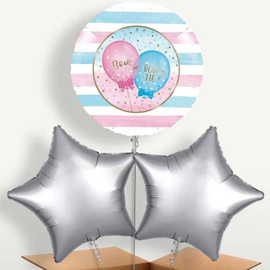 Bow or Bowtie Gender Reveal Bunch of Balloons | Small Indoor Plants
