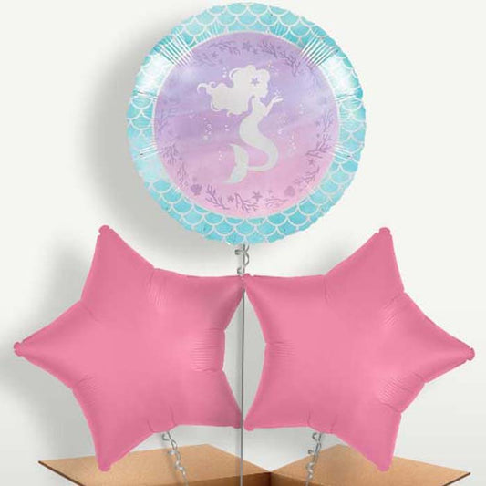 Mermaid Shine Balloon Bunches inflated with Helium | Small Indoor Plants
