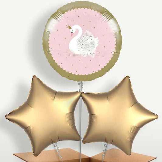 Stylish Swan Party Helium Bunch of Balloons | Small Indoor Plants