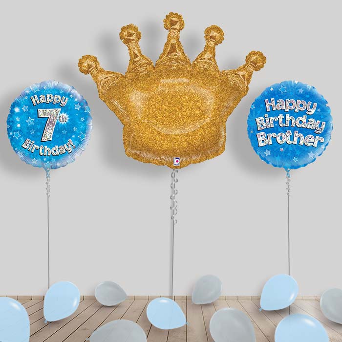 Happy Birthday Brother Balloons Package - 7th Birthday | Small Indoor Plants
