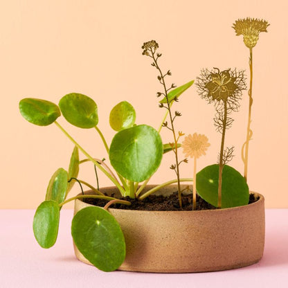 Brass Blooms Bouquet Houseplant Pot Decoration