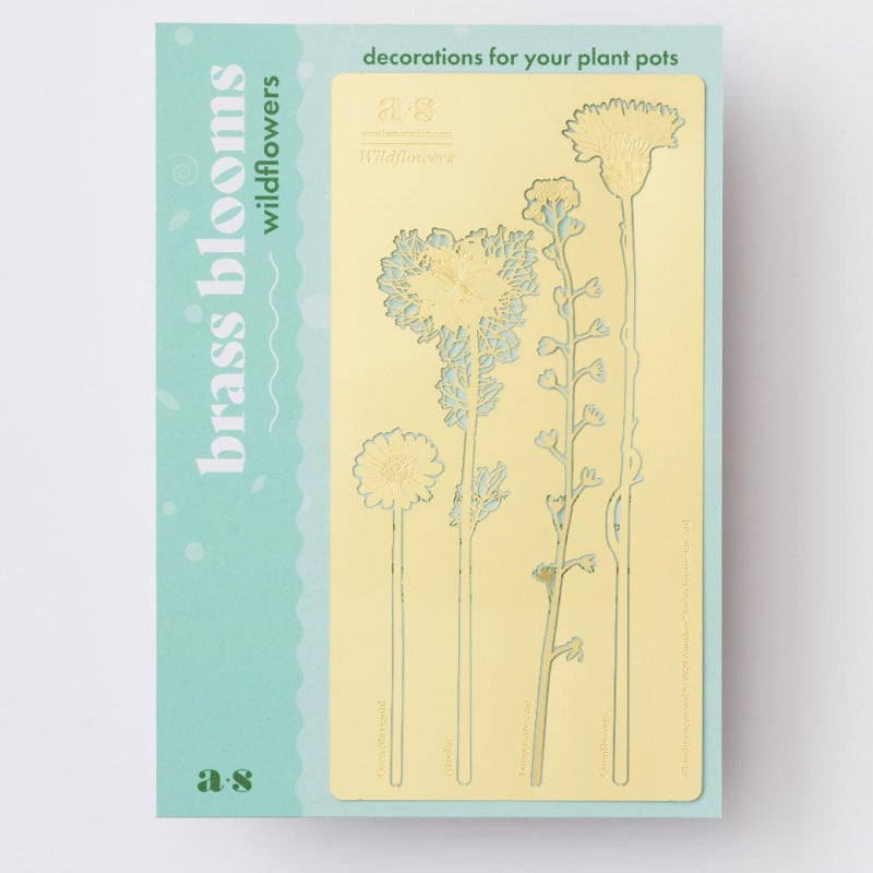 Brass Blooms Bouquet Houseplant Pot Decoration in packaging