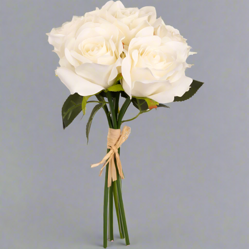 Bunch of artificial white roses