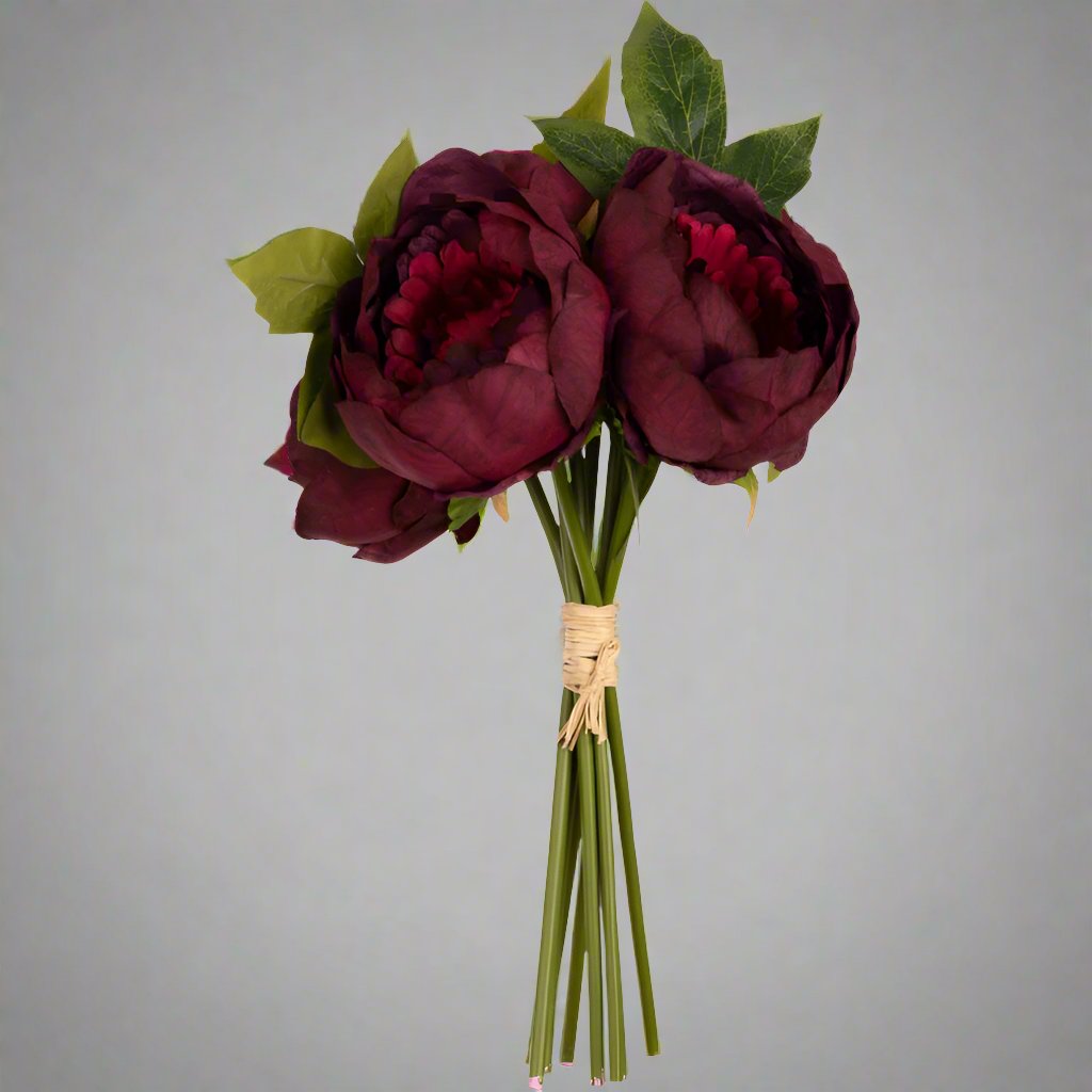 Burgundy bunch of artificial peonies