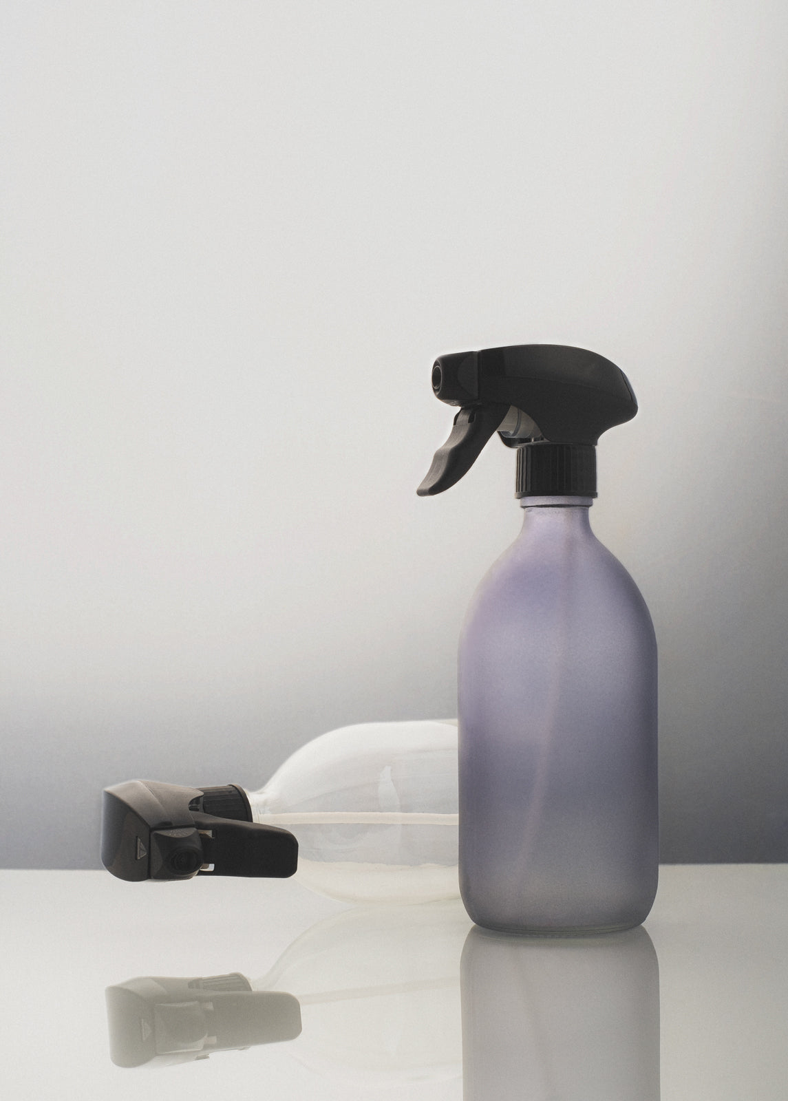 Grey Glass Plant Spray Bottle - Mister, Leaf Cleaning