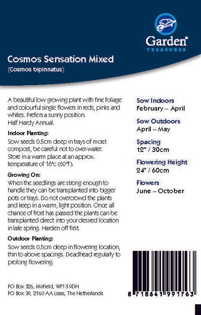 Cosmos Sensation Mixed Seeds planting instructions