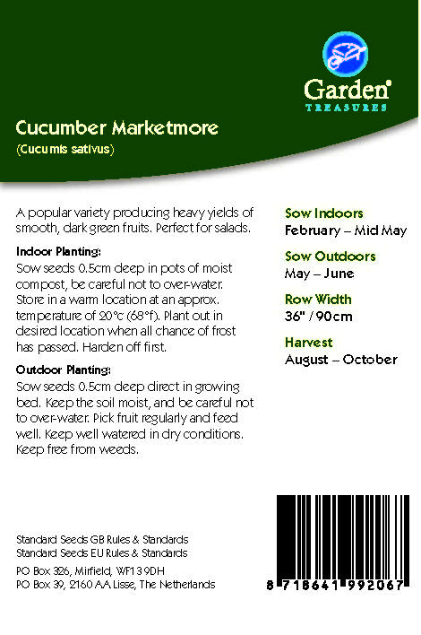 Cucumber Market Seeds planting instructions