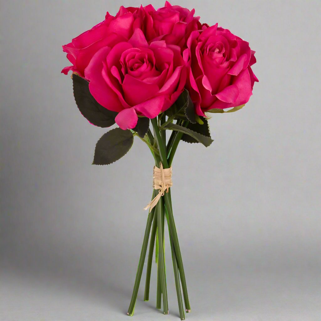 Dark Pink bunch of artificial roses