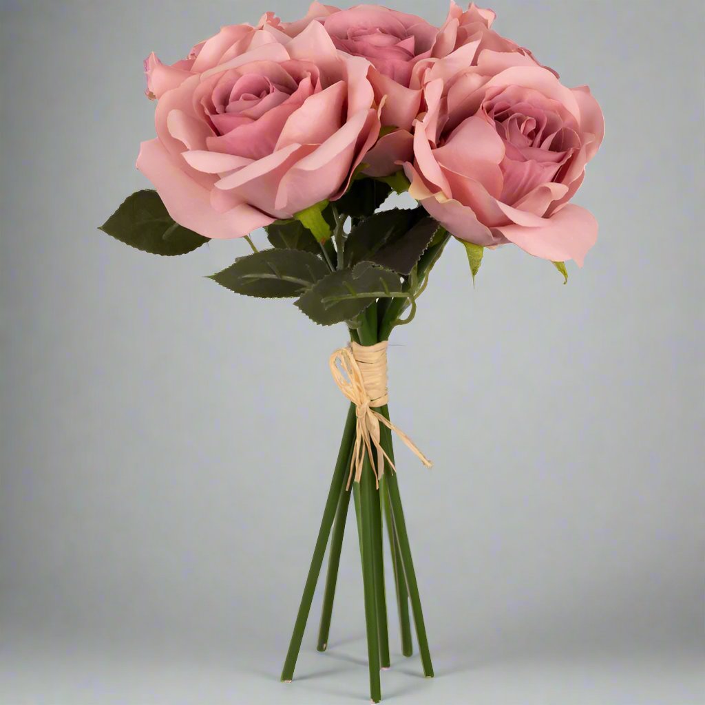 Dusky Pink Artificial Rose Bouquet