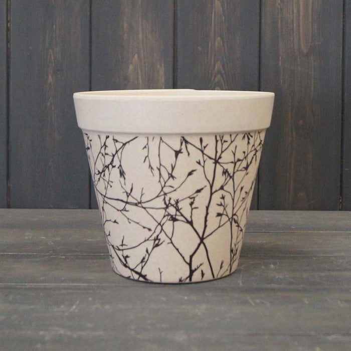 Earthy Natural Bamboo Plant Pots Branch Design (15cm)