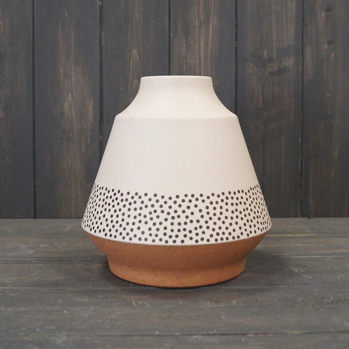 Scandi Dotty Bamboo Vase Earthy Sustainable 18cm