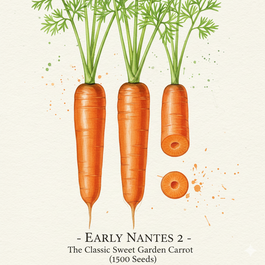 Early Nantes Carrot Seeds - Grow Sweet, Coreless Carrots at Home (2000 Seeds)