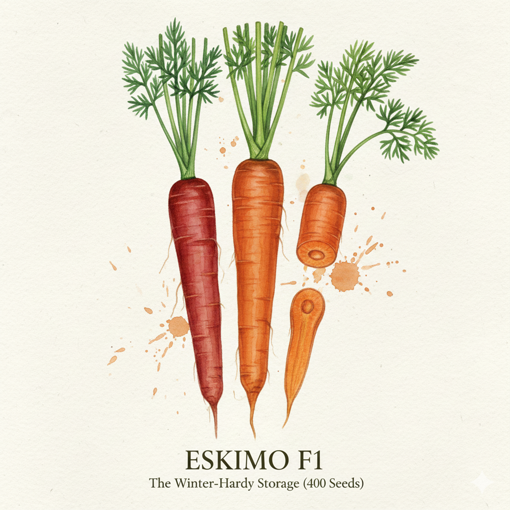 Eskimo F1 Winter-Hardy Carrot Seeds – 400 Superior Seeds for Sweet, Frost-Resistant Harvests