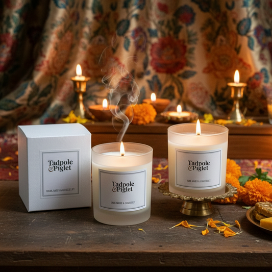 Dark Amber & Ginger Lily Scented Candle
