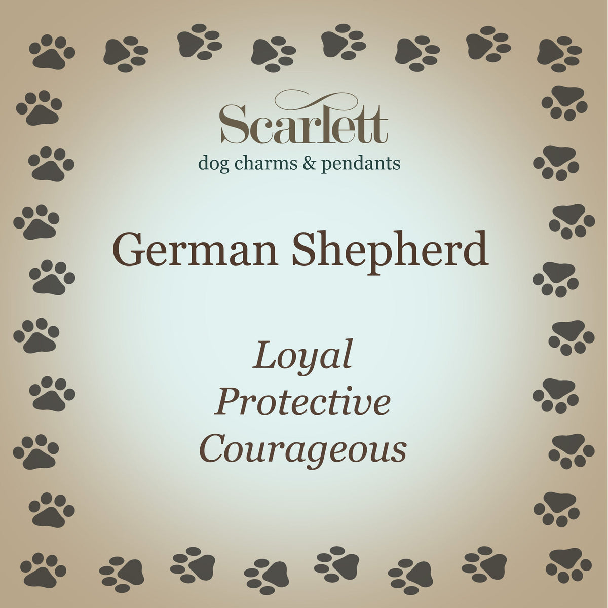 German Shepherd Silver Dog Charm