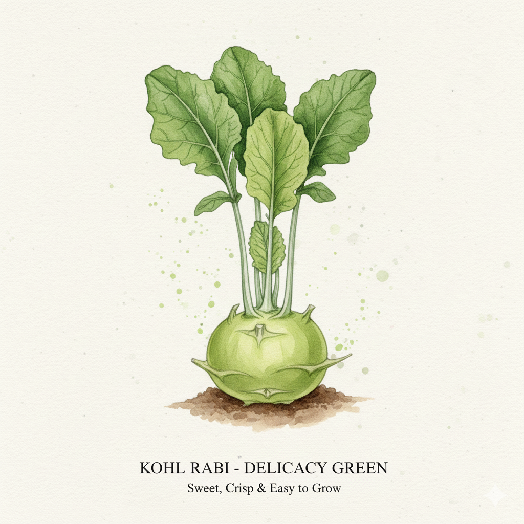 Kohl Rabi Seeds for Gourmet Gardens - Choose Green or Purple (500 Seeds)
