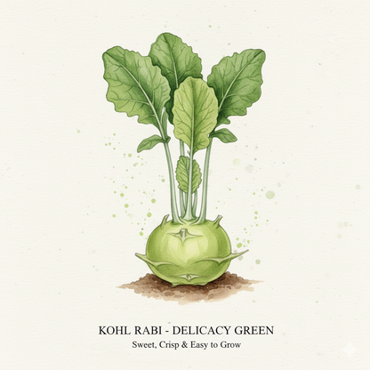 Kohl Rabi Seeds for Gourmet Gardens - Choose Green or Purple (500 Seeds)